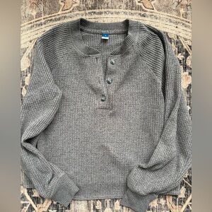 Old Navy Cropped Crewneck Sweater - Charcoal